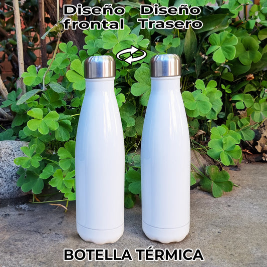 Botella Térmica  de Acero Inoxidable Blanco 500 ml
